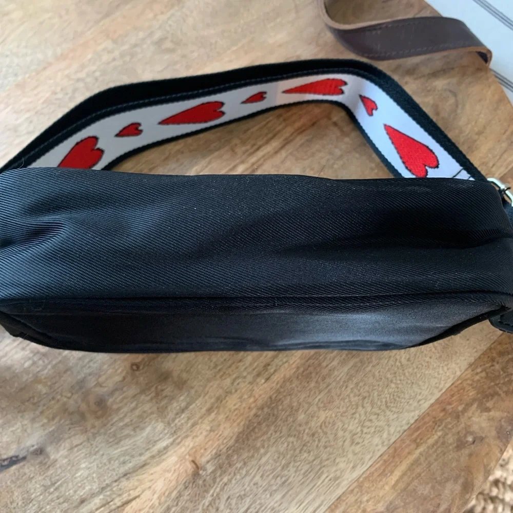 Love Essentials Cross‎ Body Bag - Brighton Black with Heart Strap